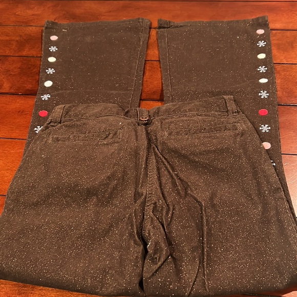 NWT Gymboree Winter Snowflake brown corduroy sparkle snowflake dot Pants Size 10 - Picture 10 of 15